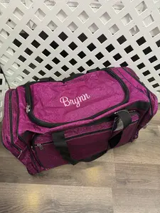 Purple Glitter Canvas Duffle Bag