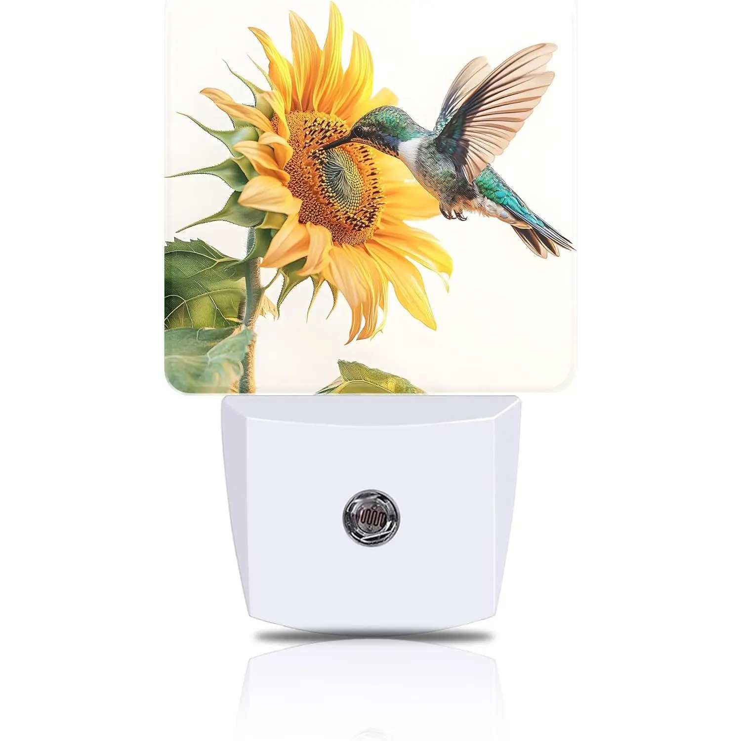 Night Light Hummingbird and Sunflower Night Lights Plug into Wall Smart Dusk to Dawn nsor 0.5W Energy Efficient Led Lamp for Men Women Bedroom Bathroom Hallway Stairway Decor