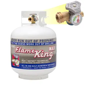 Flame King 20LB EMPTY Steel Propane Tank LP Cylinder with OPD Valve and Built-in Gauge