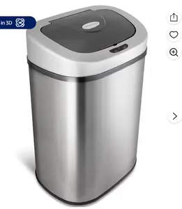 Nine Stars 21.1 Gallon Trash Can, Motion Sensor Touchless Kitchen Trash Can, Stainless Steel