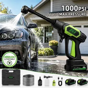 PZZ Electric Pressure Washer with Foam Cannon - Multifunctional, Portable Cordless Pressure Washer for Home, Garden Cleaning (Household & Commercial Cleaning Equipment)