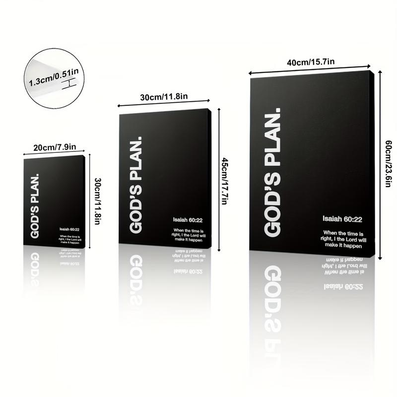 God's Plan Isaiah 60:22 Scripture Black & White Religious Wall Art Ready-to-Hang Inspirational Decor for Home Office Prayer Room Christian Gift Idea Religious Home Decor Simple Elegant Frame 2D Flat Ornaments Framed