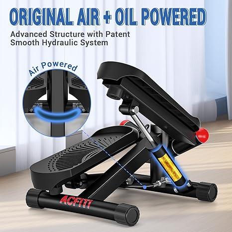 Steppers for Exercise at Home, Upgraded Stair Stepper Machine with 10DB Super Quiet, Air-Powered Mini Stepper with Resistance,Air-Powered Twist Stepper for Full Body Workout