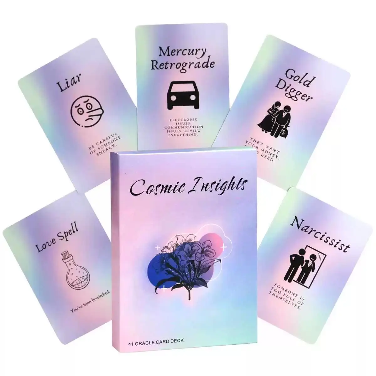 Cosmic Insights Oracle Card, 1 Box (41 Cards) Cosmic Insights Tarot Card Game Set, Fortune Telling Card, Party Entertainment Card Game, Card Games for