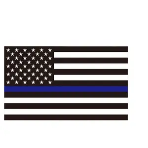 Magnetic Car Decal - Waterproof Sunproof Reflective American Flag Patriotic Auto Decoration with Blue Line Design for Expressing Pride