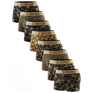 8 Pieces Set Men's Underwear Boxers Comfortable Soft Breathable High Quality Men's Boxer Briefs Fashionable Domineering Trendy Casual Sports Men's Pants