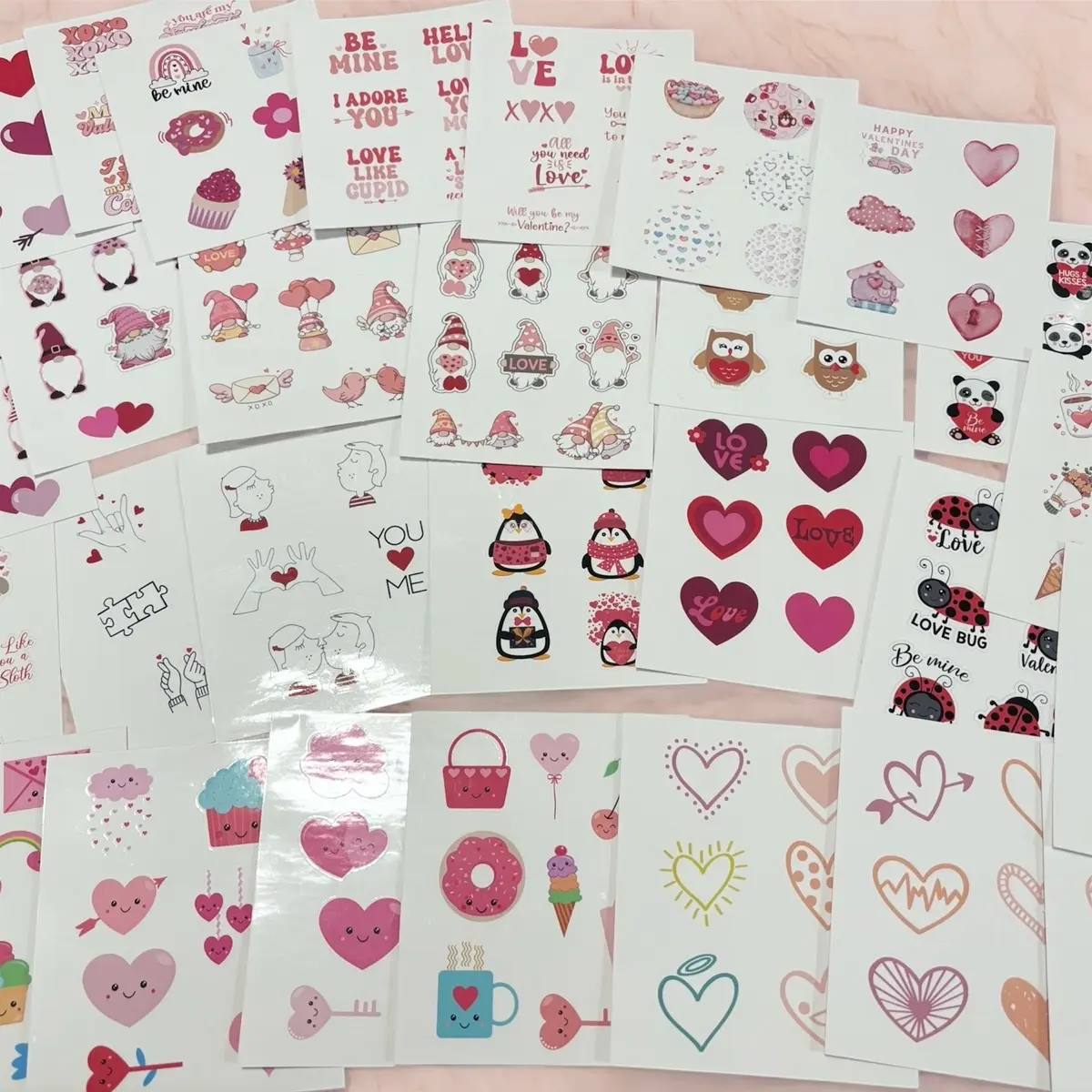 Valentine’s Day Sticker Sheet Bundle - 4 pcs | Valentines Day Stickers | Valentine Stickers | Valentines | Waterproof Stickers | Matte Sticker