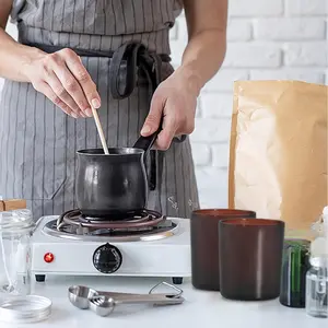 New 6 Pack Round Glass Candle Jars 14.4oz Amber Empty Candle Container Tins With Glass Lids Bulk Candle Containers Jars For Making Candles - Dishwasher Safe - Arts Crafts & Sewing Bottles Canister