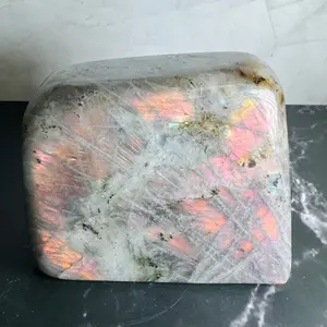 Labradorite Freeform | Purple Pink Orange Flash | Large | Polished | Natural Crystal Decor | Healing | Gift