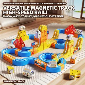 Magnetic Train Track Set, 167PCS Flexible Race Track with Motorized Car, 3D Gravity-Defying Railway Building Toys for Kids Ages 3-8, STEM Educational Toy Gift for Boys & Girls