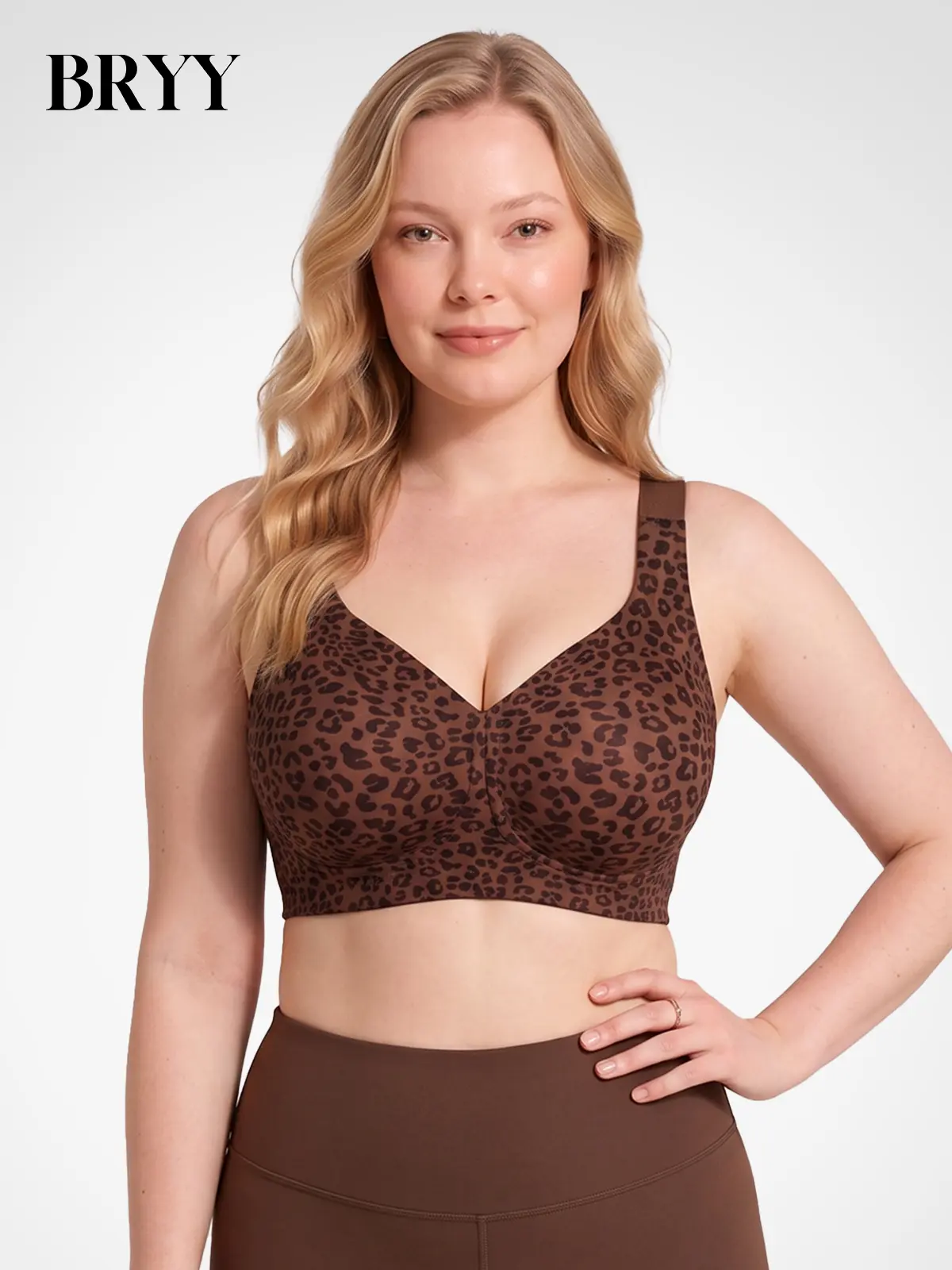 BRYY Women's Wireless Jelly Push-Up Bras - No Underwire, Full Coverage, V-Neck, Criss-Cross, Graphical Print, Comfortable Padded Undergarment for Everyday Wear, Machine Washable