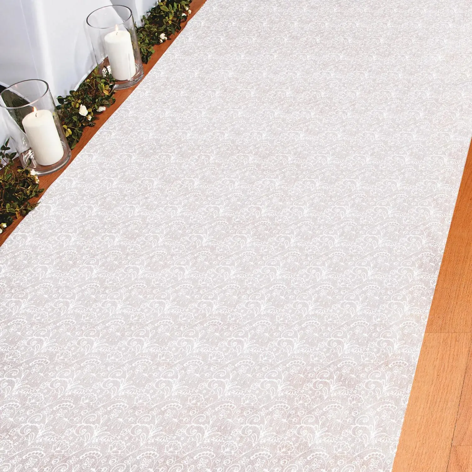 3 ft x 100 ft Printed Lace Multicolor Wedding Aisle Runner, Festive Decor for Wedding Ceremonies
