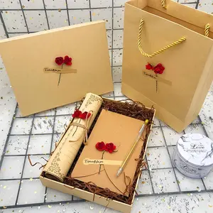 Vintage Romantic Letter Paper Elegant Gift Box Set, Graduation and Back-To-School Gifts, Rose Handwritten Letter Kit, Valentine's Day Gift, Men's Gift