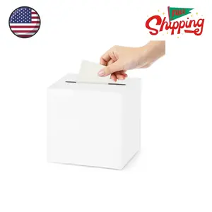 White Card Box Wedding Favors Post Box Cardboard Receiving Money Box Holder