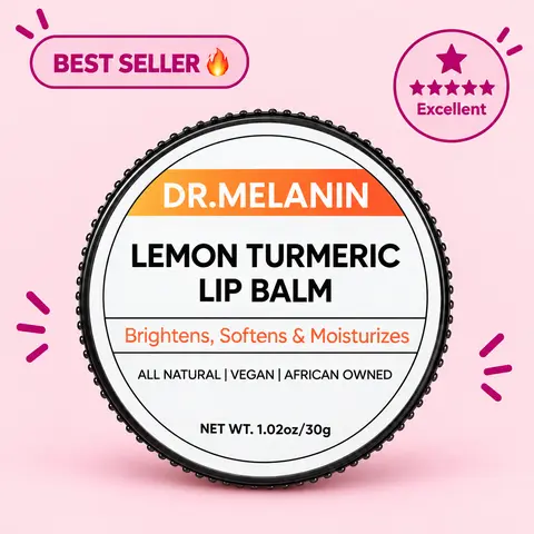 Dr. Melanin Lemon Turmeric Lip Balm - Daily Lip Treatment for Hydrating, Moisturizing, Smooth, Restore, Brightening, Repair
