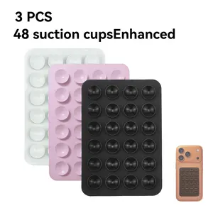 3-Piece Silicone Octopus Phone Stand, 48 Suction Cups Design, Portable Compact Grip Stand, Non-Slip Base, Strong Adhesive Installation