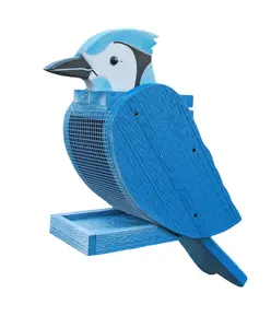 BLUE JAY BIRD FEEDER - Large Amish Handmade Blue Jays Seed Feeder