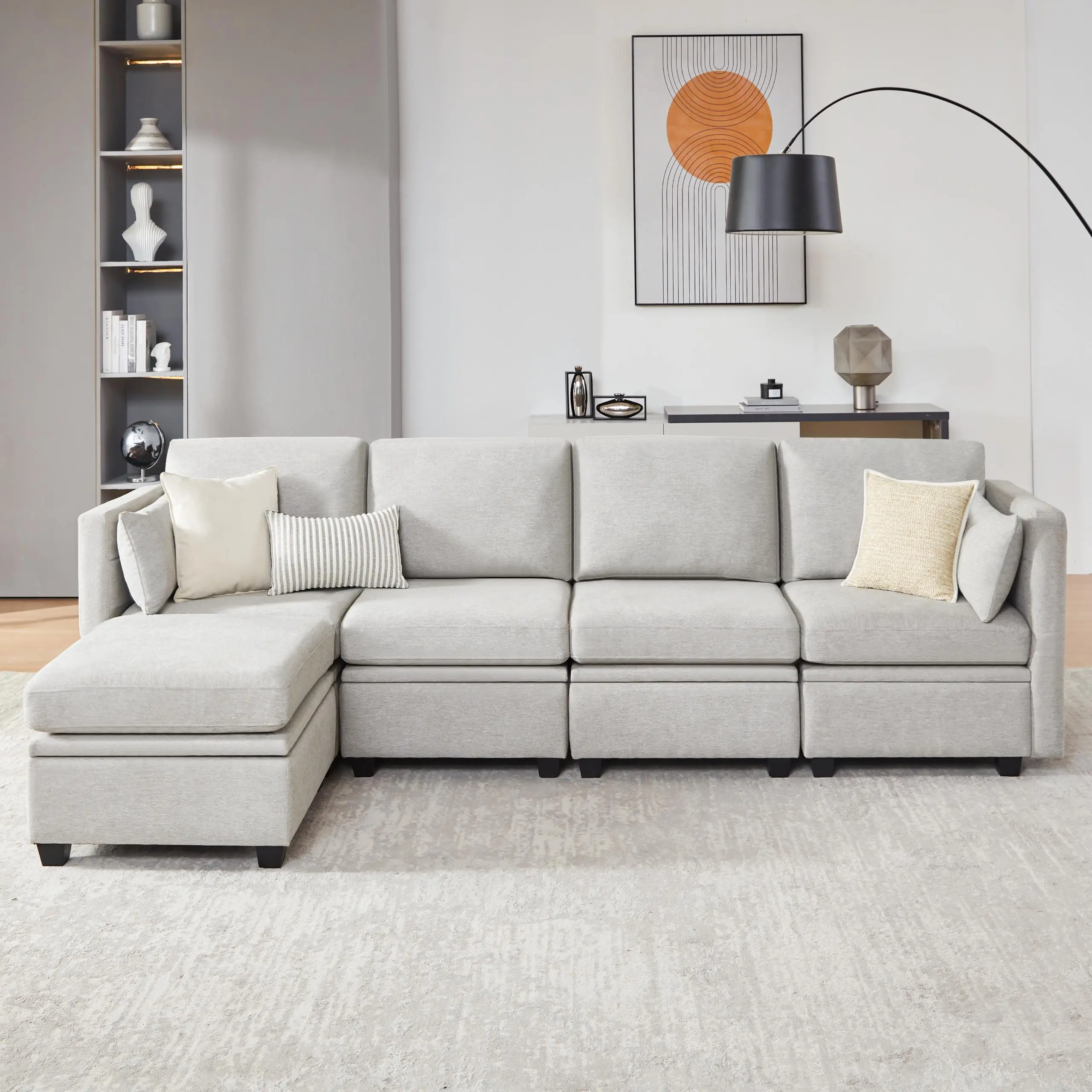 LightGray-L (1 Ottoman)