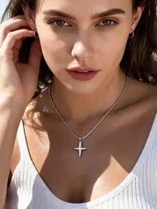 Minimalist Silver Color North Star Pendant Necklace, Elegant Celestial Jewelry for Daily Wear & Gift Occasions