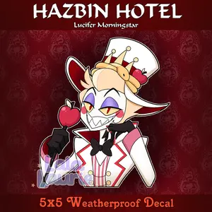 5x5 Weatherproof Car Decal Lucifer Morningstar Hazbin Hotel