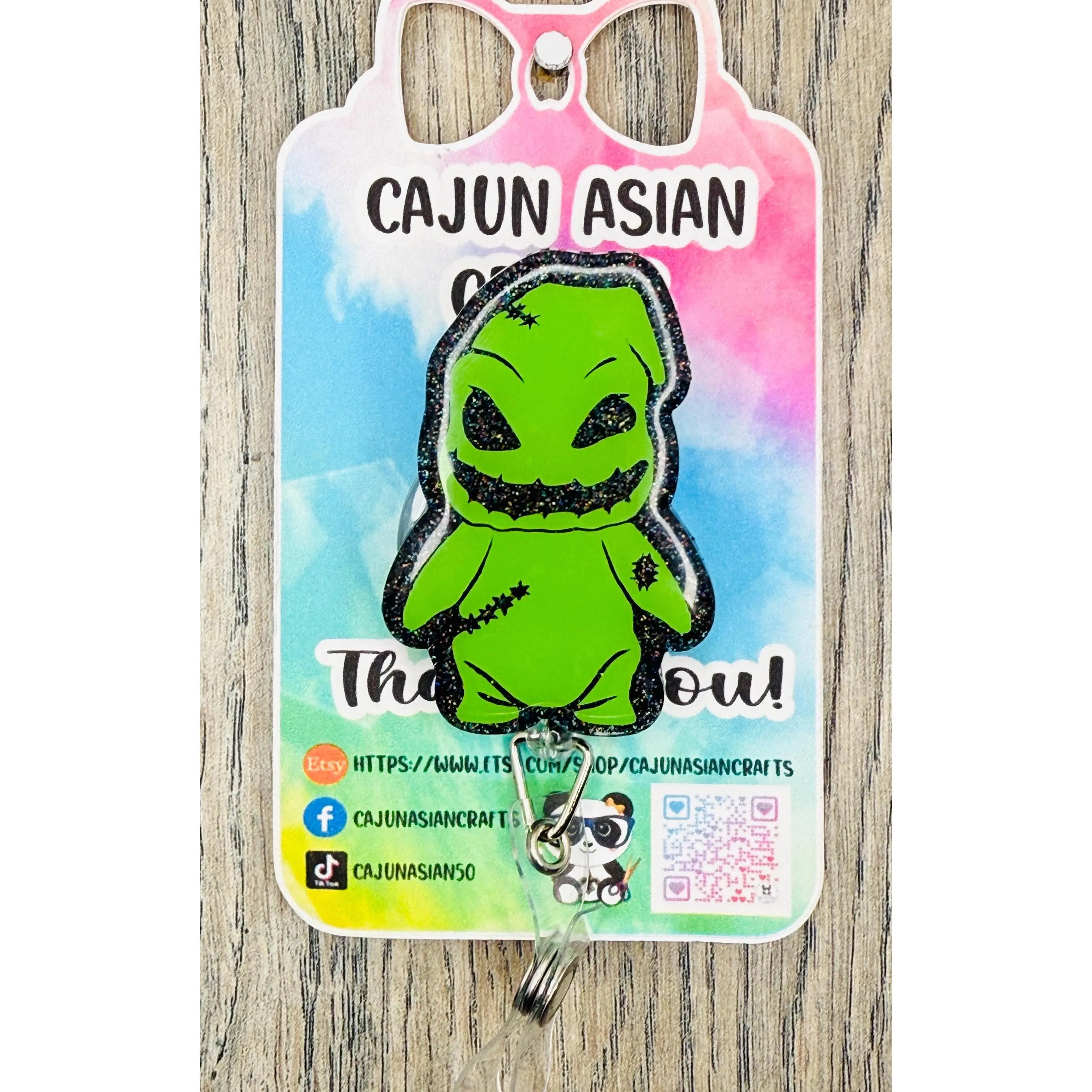 Halloween Nightmare Boogy Man Badge Reel/ ID Clip-Retractable Clips-(Alligator, Belt, MRI Safe, Carabiner) & Non-Retractable Clips