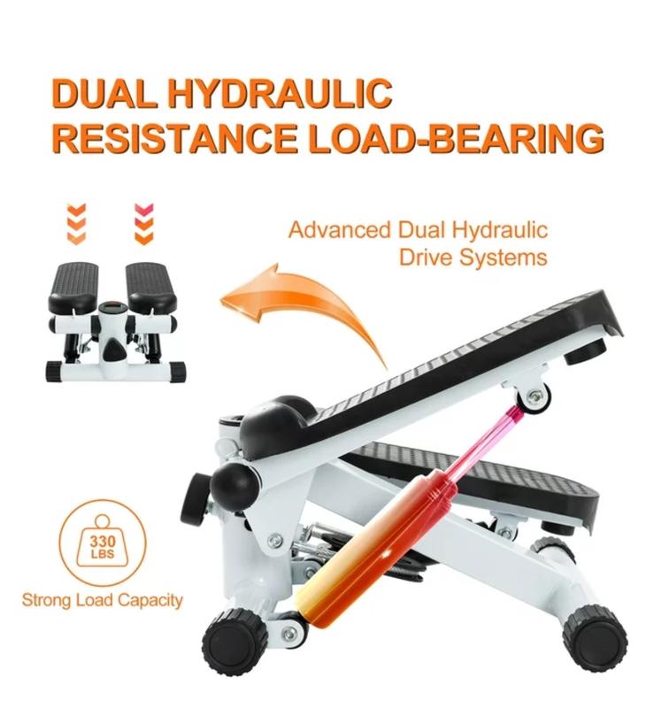 Genuine Trending Stepper For Exercise, Space-Saving Stair Stepper with Resistance Bands,Hydraulic Fitness Stair Stepper w/ LCD Monitor, Mini Stepper for Home And Office Use with 300LB Loading Capacity, Best Exercise Machine for Full Body Workout