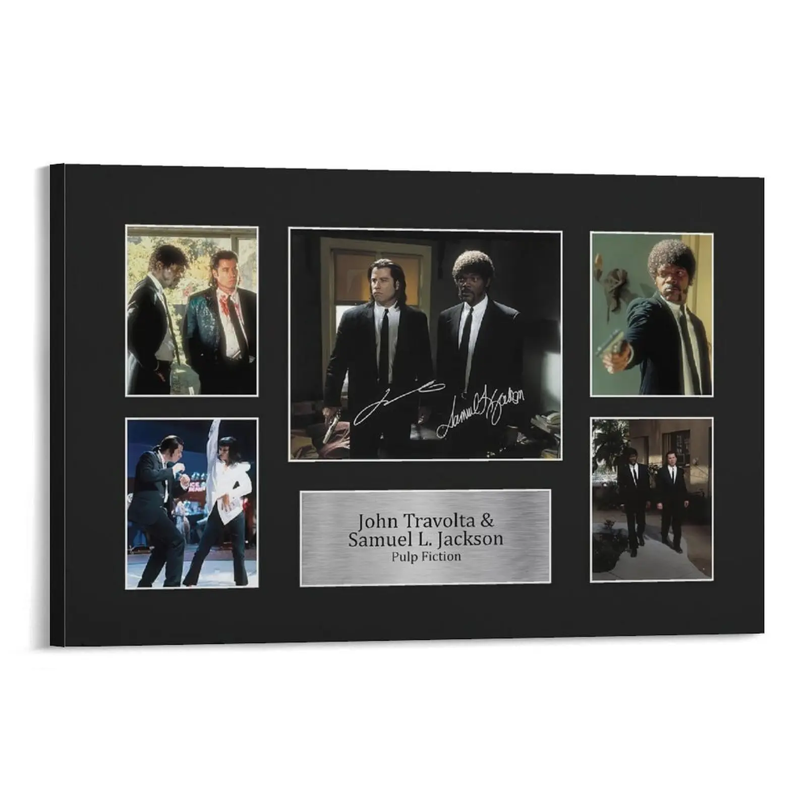 John Travolta & Samuel L Jackson Pulp Fiction Vincent & Jules Printed Signed Autograph Photo, Classic Home Wall Decoration, Gift for Movie Memorabilia Fans