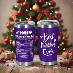 Best Mom Ever Insulated Tumbler, 12oz 20oz 30oz Stainless Steel Coffee Travel Mug with Lid, Unique Birthday Gift, Christmas Gift for Mom, Stepmom, Mother-in-Law, Grandma
