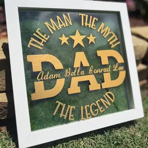 Father’s Day personalized shadow box gift - The Man The Myth The Legend