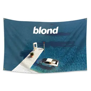 1pc, Frank Ocean Blond Blue Flag Banner, 2x3ft (60*90cm) /3x5ft (90*150cm), 4 Grommets, Single-Sided Printing, for Indoor, Outdoor, Home, Yard, Garden, Activities, Decorations, Tapestry Wall Mural, Wall Tapestries