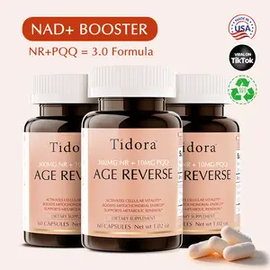 Tídora NR+PQQ 3.0 NAD+ Booster Supplement for Cellular Energy Anti-Aging & Metabolism Support Gluten Free Vegan Non-GMO 30-Day Supply Healthcare Vitamin Fitness Optimum Edible - Metabolic Renewal
