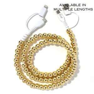 Beaded Phone Charger Metallic Gold
