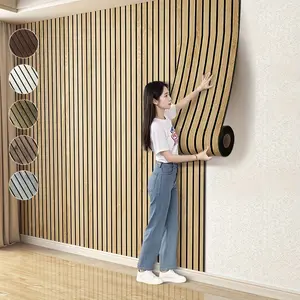 3D Wood Grain Wall Panels Self Adhesive Foam Thick Decorative Wallpaper, Easy Clean and Cut Vinyl Wallpaper for Living Room Bedroom Dining Room Ceiling Christmas Home Decor