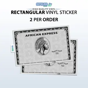 African Express rectangle vinyl sticker made with high quality vinyl and uv ink