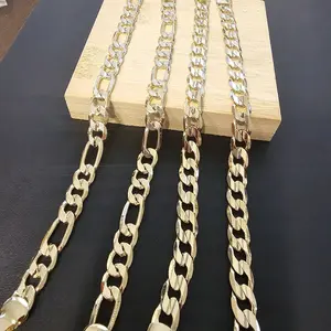 (FF) New bracelets Figaro or cuban link  14k GoldLaminated  8.5mm 8.5 inches.