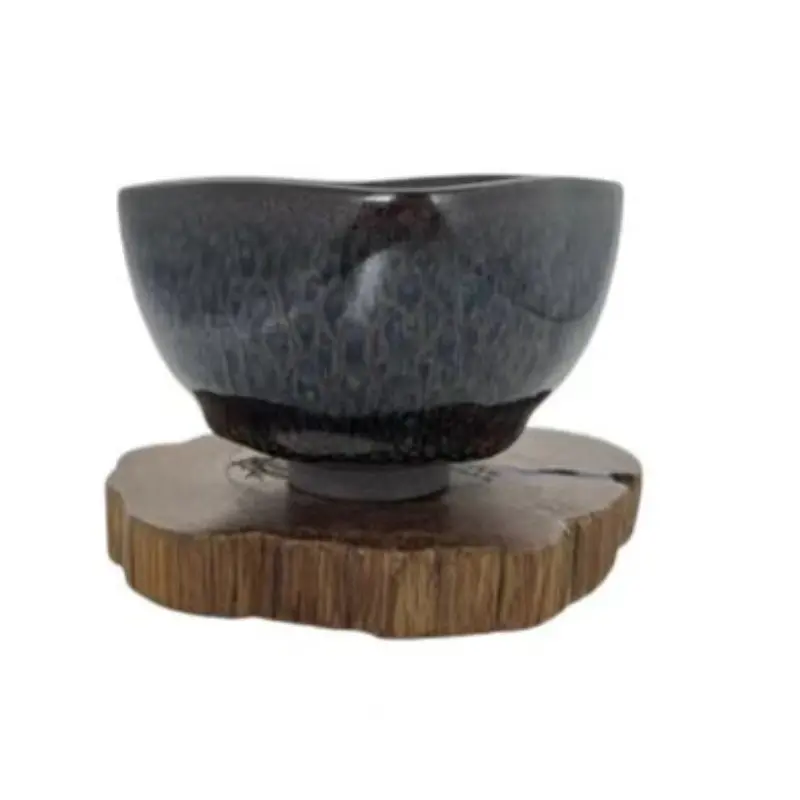 Handmade Jianzhan Tea Cup, Rain Ink Four-Sided Teacup, Traditional Chinese Tea Drinkingware, Premium Ceramic Craftsmanship