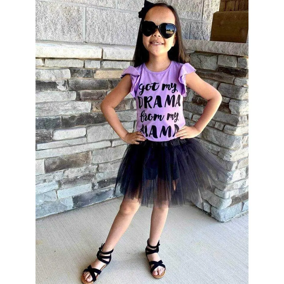 Black Tutu Skirt for Girls – 3-Layer Tulle Ballet, Dance, and Dress-Up Costume Skirt