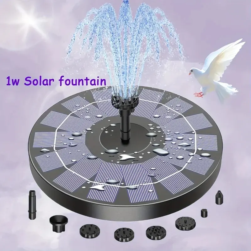 Circular Solar Floating Fountain Pump, Diy Solar Fountain, Solar Powered Fountain, Mini Outdoor Swimming Pool Fountain, Garden Courtyard Water Landscape Decoration, Outdoor Water Fountains