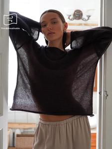 women's solid round neck sweater, casual long sleeve jumper for daily wear, ladies knitwear for all seasons