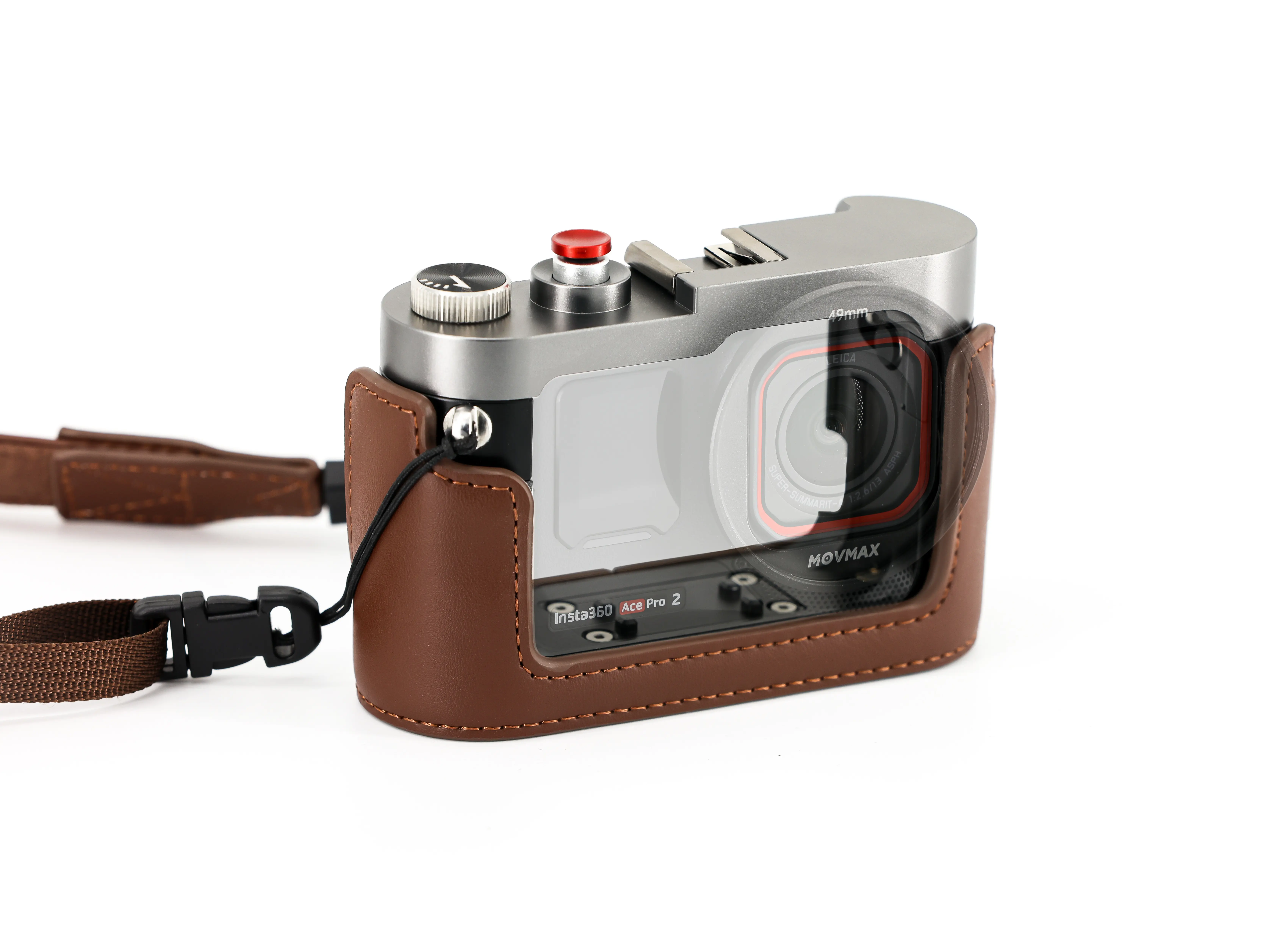 Movmax Vintage Aluminum Alloy Digital Camera Cage - Essential Camera Accessory for Content Creators, Compatible with Insta360 Ace Pro 2, DJI Osmo Action 5 Pro