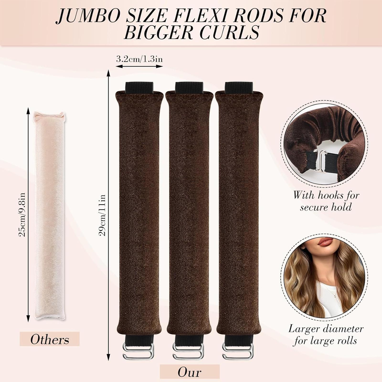 4 in 1 Pack Heatless Curls No Heat Curling Rod, Velvet Hair Curlers to Sleep in  Silk Scarf Curl Styling Kit for Long Medium Hair