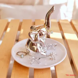 Elephant Ring Holder - Womens Birthday Gift - Good Luck Elephant Gift for Women, Girls, Bedroom or Vanity Décor, Chrismtas Mothers Day Valentines Wedding Gifts Ideas