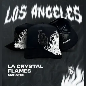 Laflames Cap - Black Mesh with Logo, Adjustable Fit, Classic Design, Ideal for Casual Wear