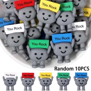 10pcs You Rock Mini Figures, Stocking Stuffers, Inspirational Party Favors, Party Favor Packs, Employee Appreciation Gifts, Bulk Gifts for Coworkers, Motivational