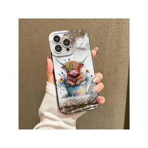 Cute Cow Pattern Phone Case, Shockproof Phone Protective Cover, Fashion Phone Accessory Compatible With IPhone 11 12 13 14 15 Pro Max