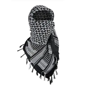 Shemagh Black/White 100% Cotton Keffiyeh Scard Wrap Men and Women