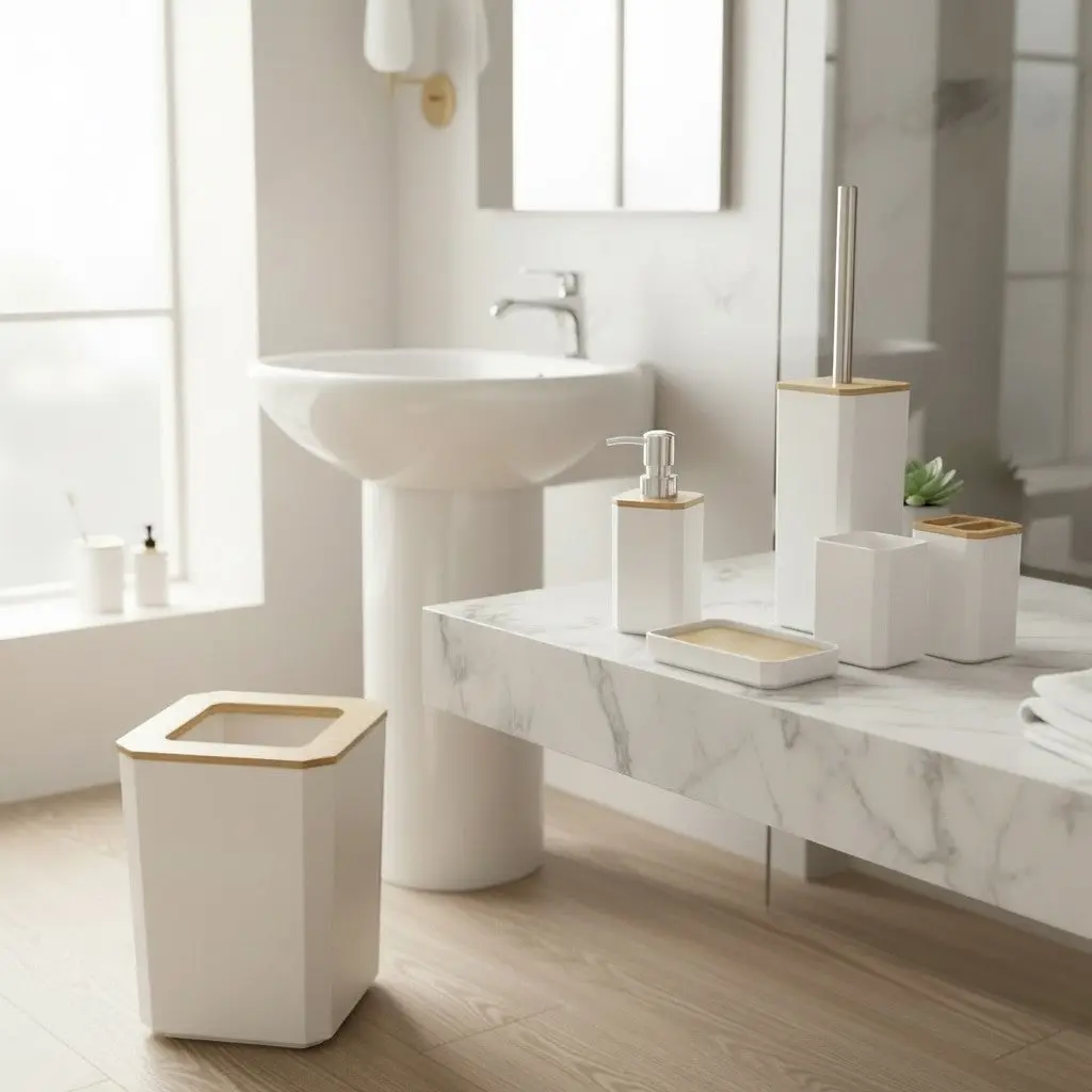 6 PC Bathroom Dustbin Set