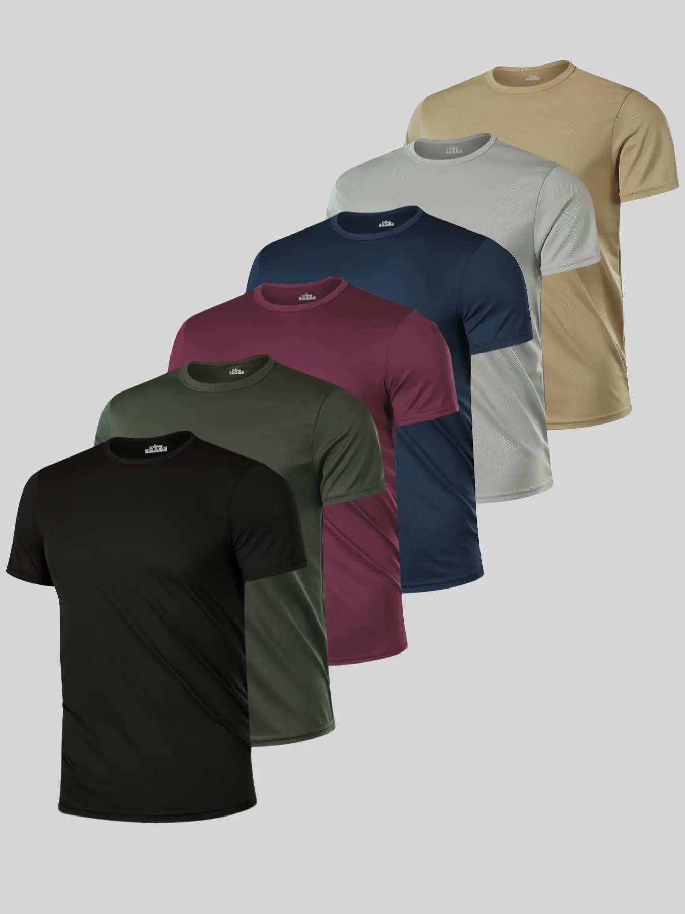 Men's Solid Color Quick Drying Short Sleeve Tee, Breathable Round Neck T-shirt for Summer, Men's Top for Indoor Outdoor Running Training, Workout Clot