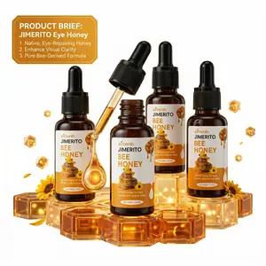 Jimerito Sweet Honey Eye Drops, Natural Plant Formula, Lightweight Gentle Soothing Hydrating Cleaning Essence for Dry Eyes, Daily Comfort for Adults - 30g