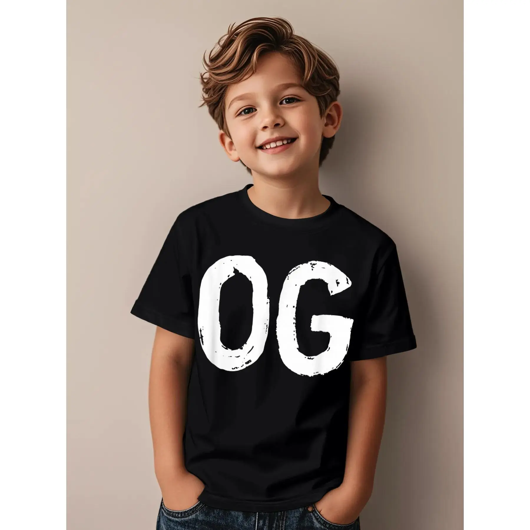 Vintage OG Original Gangster Funny Awesome Graphic Kid T-Shirt Popular Kid T Shirts Streetwear Tops Tees for Kid